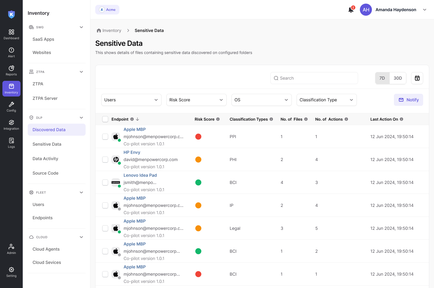 Data Security (Endpoint and Network DLP)