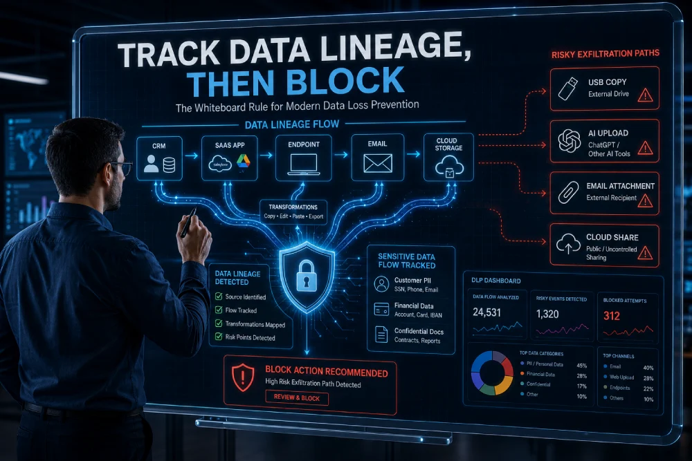 The Whiteboard Rule for Data Loss Prevention: Track Data Lineage, Then Block